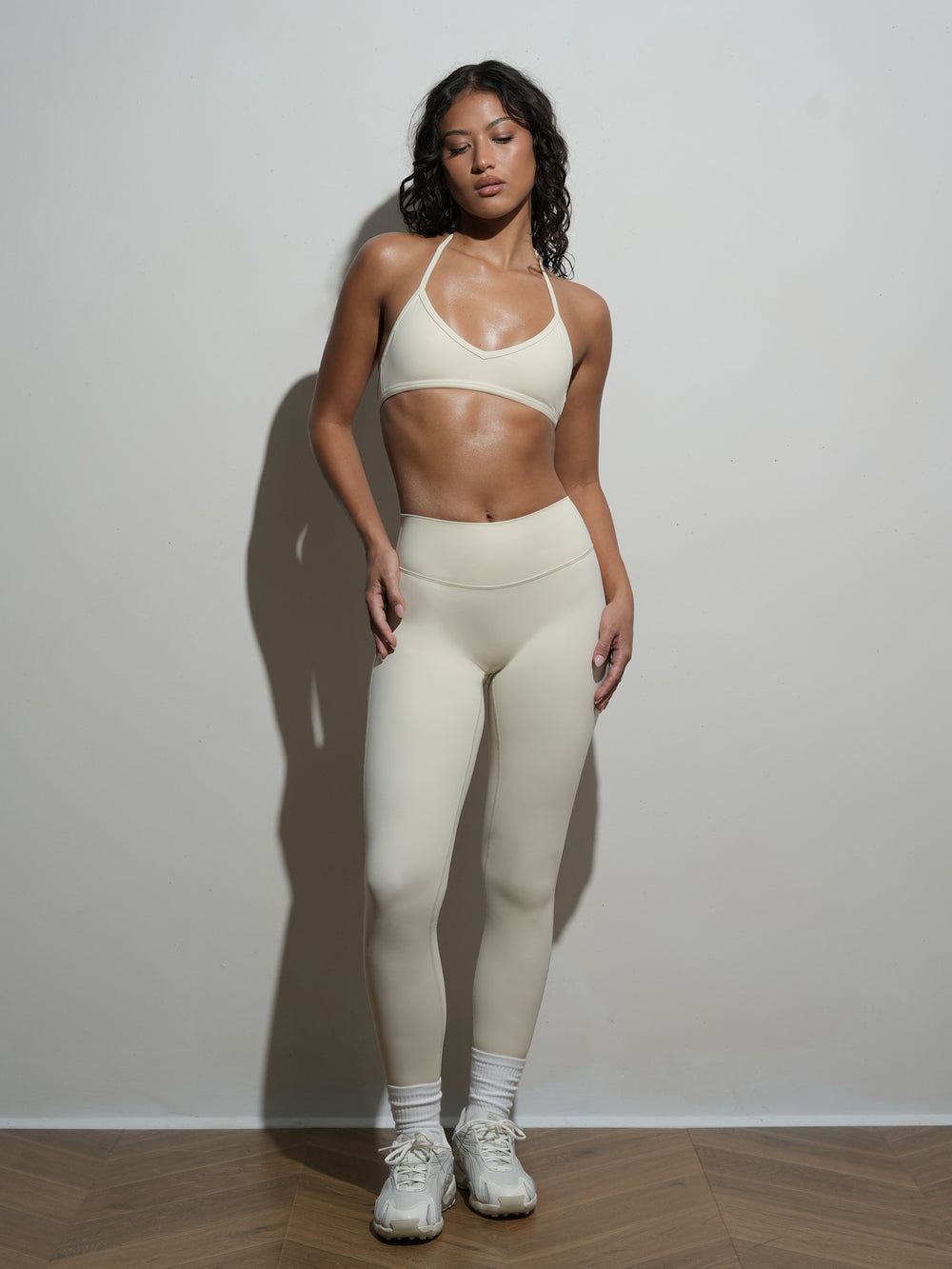 FLX Subtle Scrunch Leggings Off White