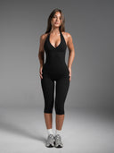 FLX Crossover Halter Tank Black
