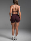 FLX Crossover Invisible Scrunch Shorts 4" Dark Cherry