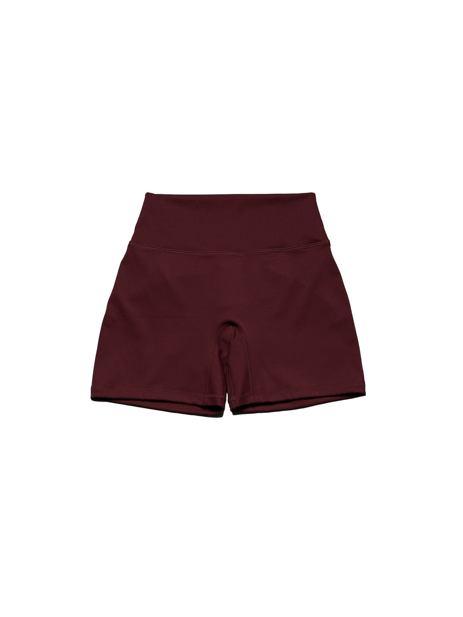 Base 4" Scrunch Shorts Cherry Cola