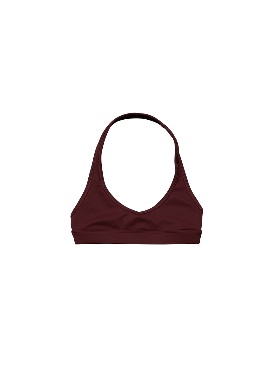 Base Backless Halter Bra Cherry Cola