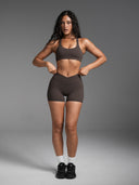 FLX Crossover Invisible Scrunch Shorts 4" Bittersweet