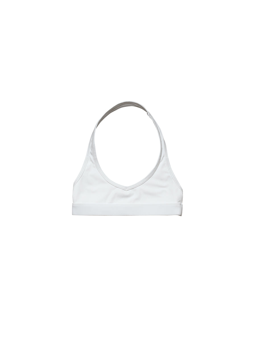Base Backless Halter Bra White