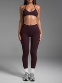 FLX Invisible Scrunch Leggings Dark Cherry