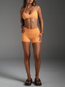 FLX Invisible Scrunch Shorts 4" Papaya