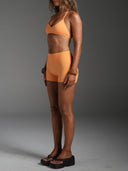 FLX Invisible Scrunch Shorts 4" Papaya