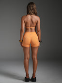 FLX Invisible Scrunch Shorts 4" Papaya