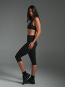 FLX Ruched Halter Bra Black