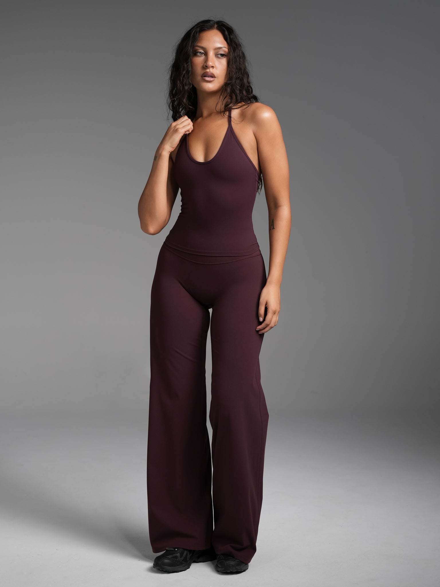 Dark Cherry FLX Wide Leg Bottoms | SWT Active