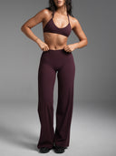 FLX Wide Leg Bottoms Dark Cherry