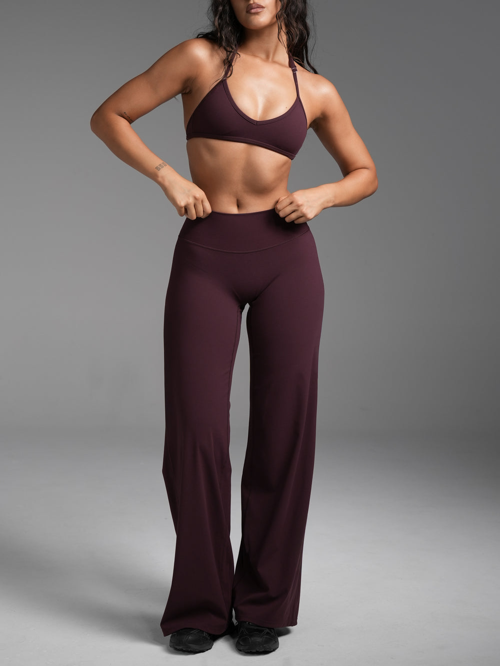 FLX Wide Leg Bottoms Dark Cherry