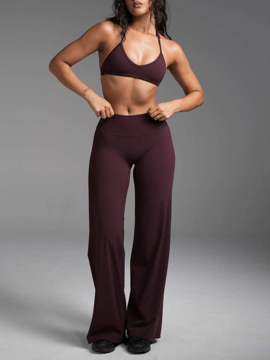 FLX Wide Leg Bottoms Dark Cherry