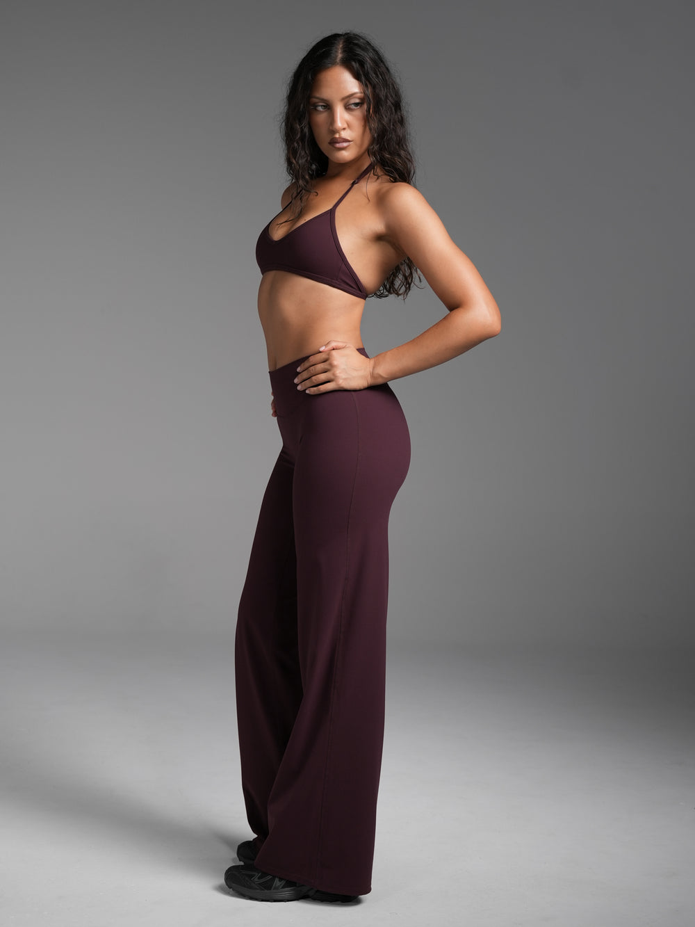 FLX Wide Leg Bottoms Dark Cherry