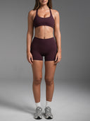 FLX Invisible Scrunch Shorts 4" Dark Cherry