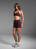 FLX Invisible Scrunch Shorts 4" Dark Cherry