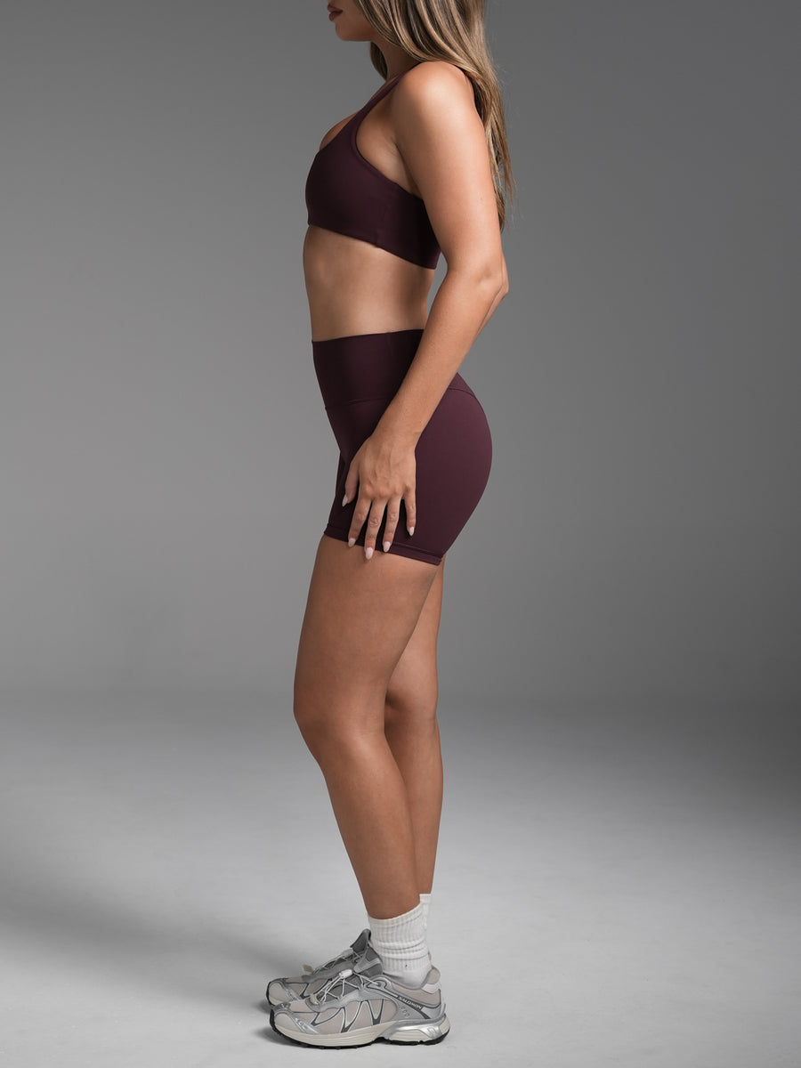 FLX Invisible Scrunch Shorts 4" Dark Cherry