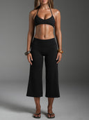 FLX Wide Leg Capris Black