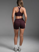 FLX Invisible Scrunch Shorts 4" Dark Cherry