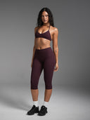 FLX Invisible Scrunch Capris Dark Cherry