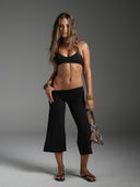 FLX Wide Leg Capris Black