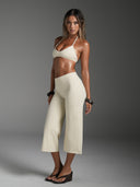 FLX Wide Leg Capris Off White