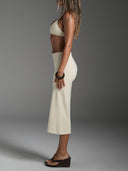 FLX Wide Leg Capris Off White