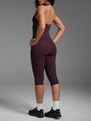 FLX Crossover Halter Tank Dark Cherry