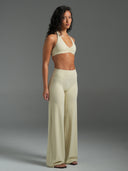 FLX Ruched Halter Bra Off White