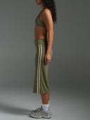 FLX Stripe Wide Leg Capris Khaki/Off White