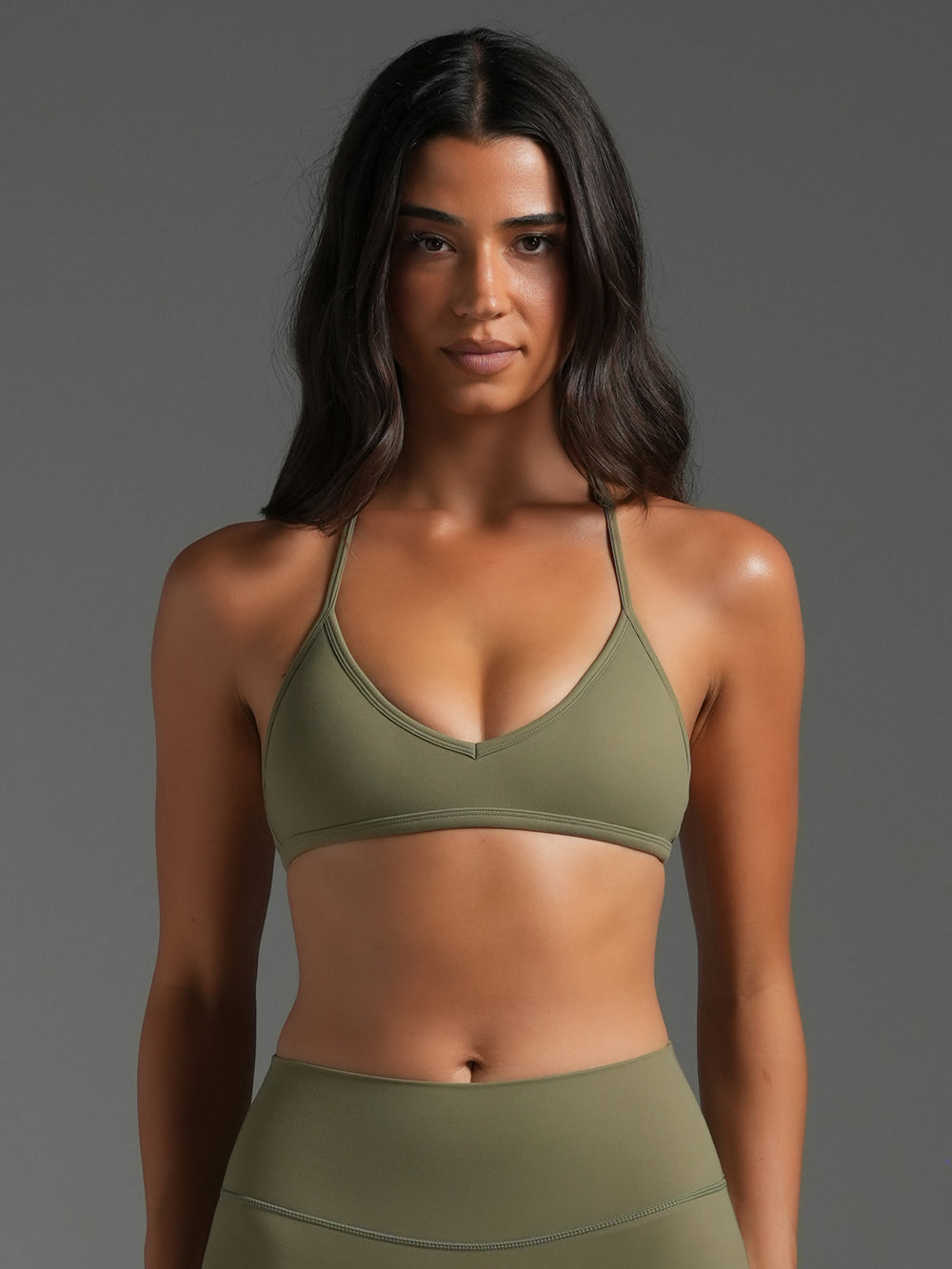 FLX Halter Bra Khaki