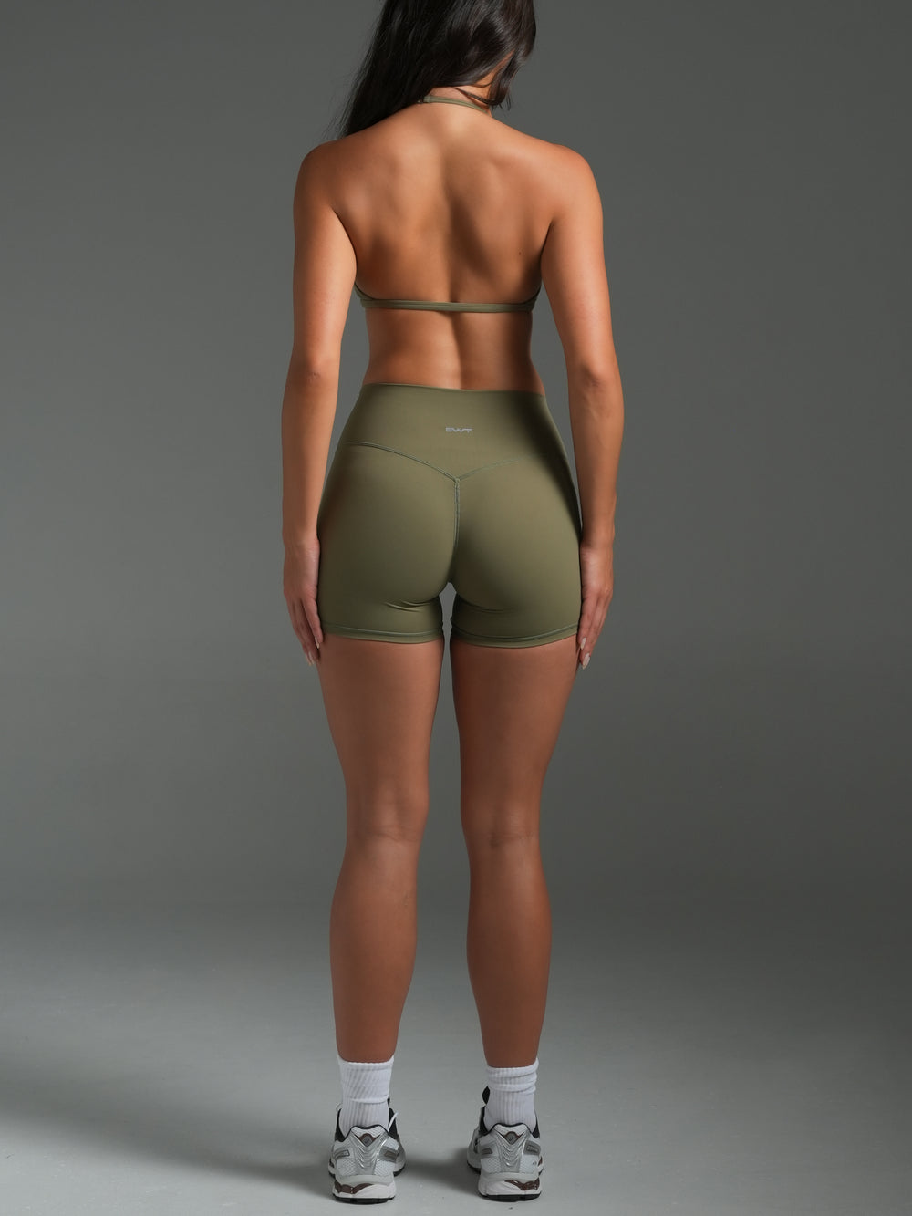 FLX Invisible Scrunch Shorts 4" Khaki