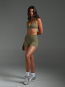 FLX Invisible Scrunch Shorts 4" Khaki