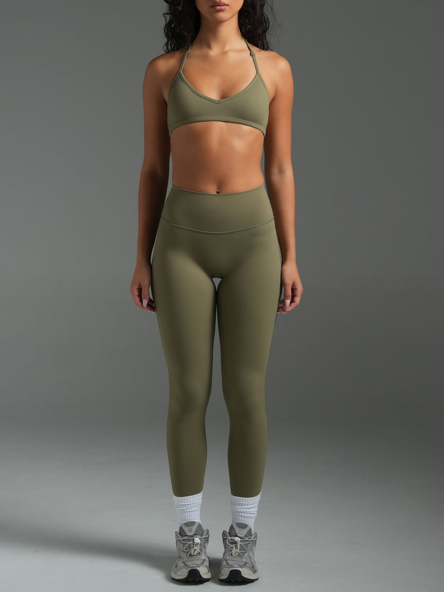 FLX Invisible Scrunch Leggings Khaki
