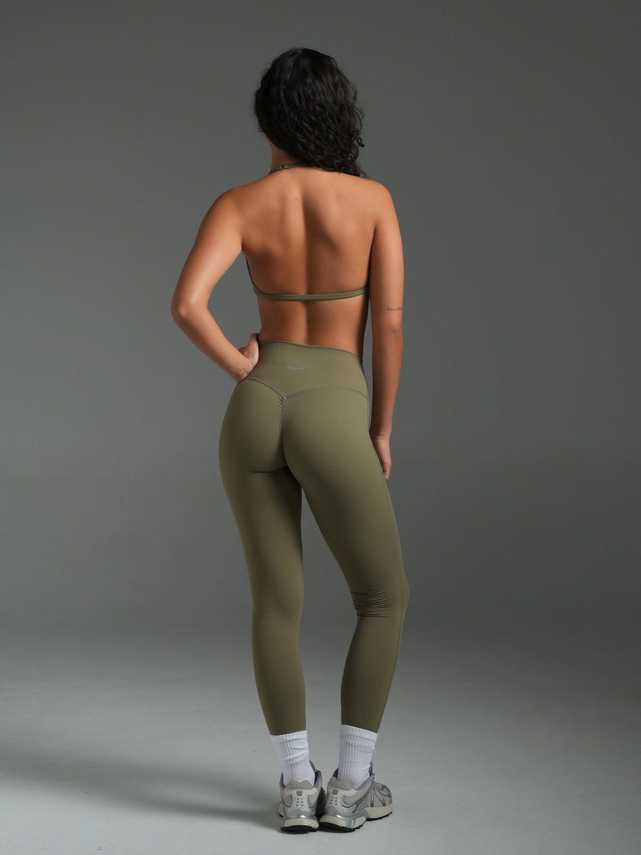 FLX Invisible Scrunch Leggings Khaki