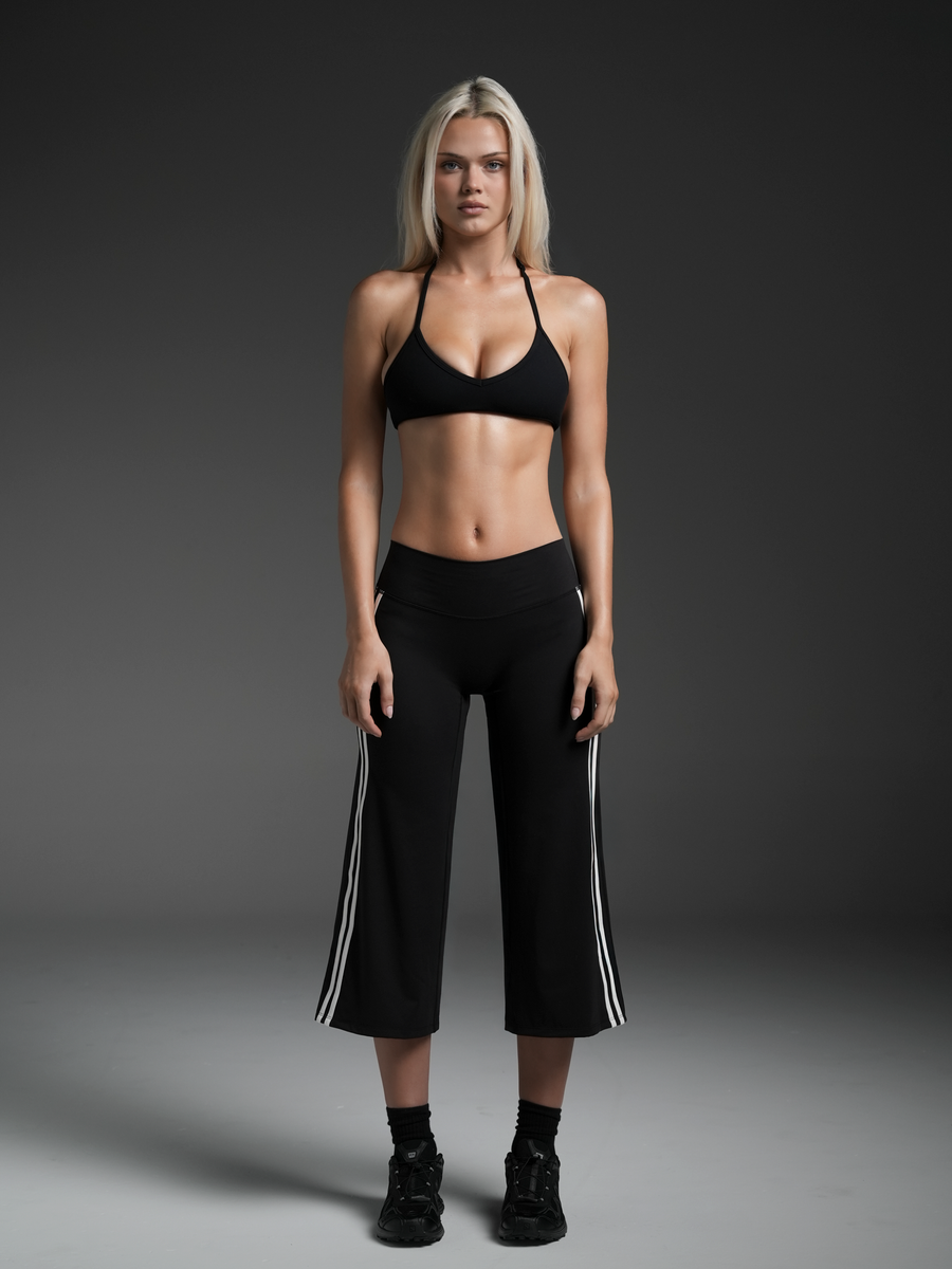 FLX Stripe Wide Leg Capris