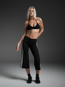 FLX Stripe Wide Leg Capris Black/White