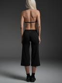 FLX Stripe Wide Leg Capris Black/White