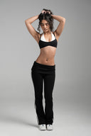 FLX Layered Halter Bra Black/White