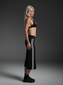 FLX Stripe Wide Leg Capris Black/White