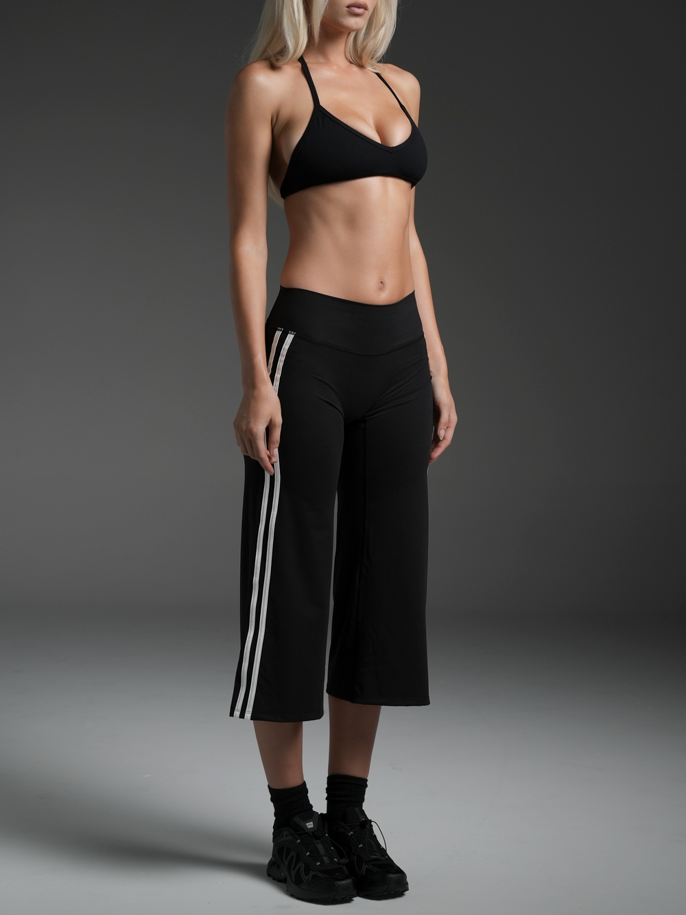 FLX Stripe Wide Leg Capris