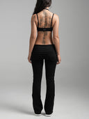 Foldover Stripe Pants Black