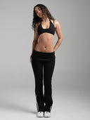 Foldover Stripe Pants Black