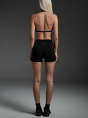 FLX Stripe Invisible Scrunch Shorts 4" Black/White