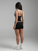 FLX Layered Halter Tank Black/White