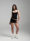 FLX Layered Halter Tank Black/White