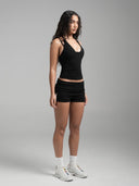 FLX Layered Halter Tank Black