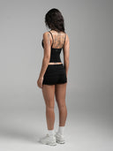 FLX Layered Halter Tank Black
