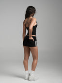 Foldover Stripe Shorts Black