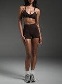 FLX Invisible Scrunch Shorts 4" Chocolate