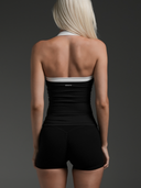 FLX Square Neck Halter Tank Black/White